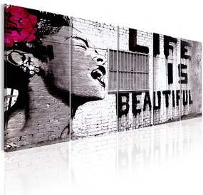 Quadro Banksy Life is Beautiful