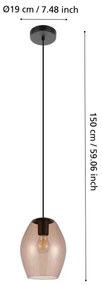 Eglo 390159 - Lampadario a sospensione con filo ESTANYS 1xE27/40W/230V marrone