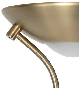 Lampada da terra moderna bronzo con lampada da lettura incl. LED dimmerabile a luce calda - Diva