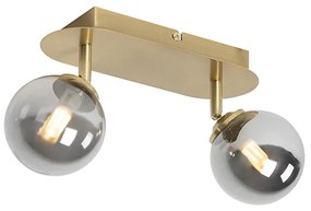 Faretto oro 2 luci orientabile con vetro fumé - ATHENAS