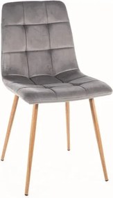 Sedia Mila D velluto grigio/rovere Blu14