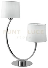 Lume astoria cromo e bianco 2 luci attacco e27 42,5x58,5cm