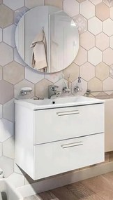 Mobile bagno Eco kit 80 2 cassetti bianco lucido 80x45x50h