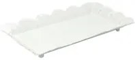 Vassoio Rettangolare 43x28xh5 cm in Metallo Bianco