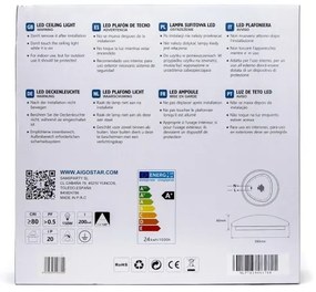 Aigostar - Plafoniera LED con sensore LED/24W/230V 3000K
