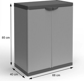 Pattumiera Differenziata 2 Ante 68x40x85 cm con Sacchi e Ripiano Grigio...