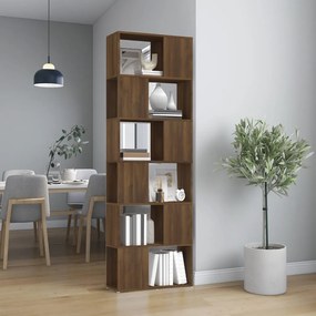 Libreria/divisorio rovere marrone 60x24x186 cm