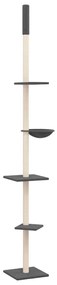 Albero per gatti pavimento soffitto grigio scuro 263,5-289,5 cm