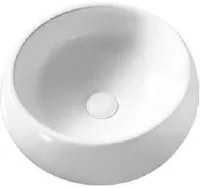 Lavabo d'appoggio tondo ceramica bianca diametro 39,5 cm