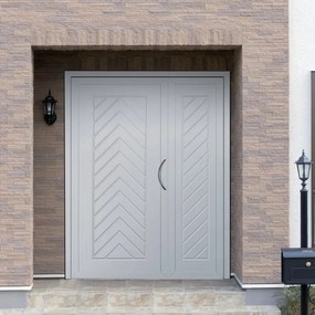 Portoncino d'ingresso Rustic1 L 90 x H 210 cm in alluminio bianco, apertura spingere a sinistra