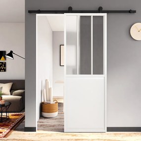 Porta scorrevole Atelier in alluminio, L 86 x H 215 cm, con binario Indus