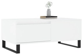 Tavolino da salotto bianco 90x50x36,5 cm in legno multistrato