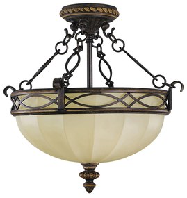 Lampadario Contemporaneo Catena Drawing Room Acciaio Noce Vetro 2 Luci E27