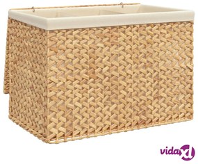 vidaXL Cesto Portabiancheria a 3 Sezioni 75x42,5x52cm Giacinto d'Acqua