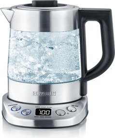 Severin WK 3473 - Bollitore rapido con filtro, 1 l, 2200W/230V, acciaio inox/vetro
