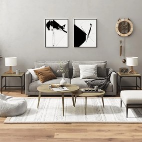 Tavolini 2pz Rovere Sonoma 40x40x35 Cm İn Legno Multistrato /