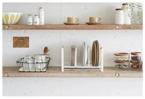 Portapiatti bianco con dettaglio in faggio Tosca - YAMAZAKI