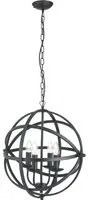 Lampadario Industrial-Nordico Orbita Acciaio Nero 4 Luci E14