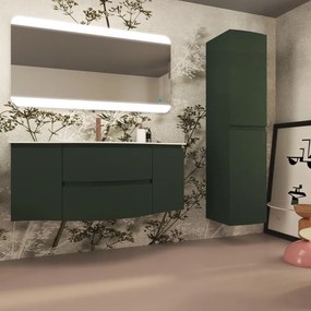 Mobile da bagno sotto lavabo BADEN HAUS Vague verde laccato opaco L 69 x H 55 x P 52 cm 2 cassetti, lavabo non incluso