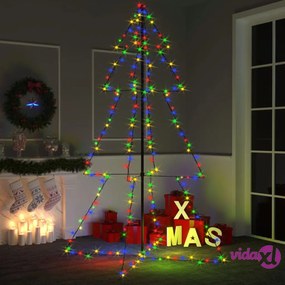 vidaXL Albero di Natale a Cono 240 LED per Interni Esterni 118x180 cm