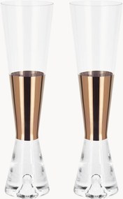 Set di 2 flute da champagne in vetro soffiato Tank