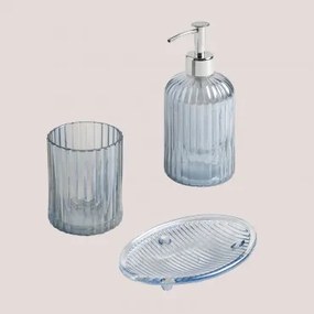 Set da bagno in vetro Ulus Blu Niagara - Sklum