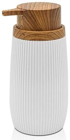 Dispenser per sapone liquido Bianco dettagli effetto legno Blob