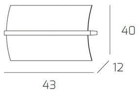 Plafoniera Contemporanea Wood Metallo Nero Wengè Vetro Bianco 2 Luci E27 43Cm