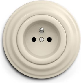 Kliklap - Presa da parete domestica in stile retrò con cornice, 230V, beige