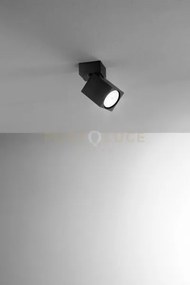 Faretto in alluminio nero connect 1 luce attacco gu10 quadrato 6x6cm