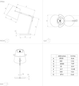 Eglo 39866 - Lampada da tavolo GRANADILLOS 1xE27/40W/230V