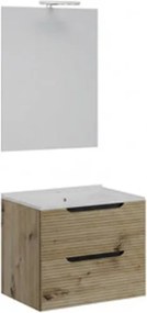 Mobile Bagno Sospeso Comfort 2 Cassetti Dogato 60 Cm Rovere Oro