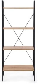 Libreria NARVIK 148x60 cm nero/quercia sonoma