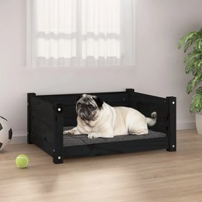 Cuccia Per Cani Nera 65,5x50,5x28cm İn Legno Massello Di Pino /