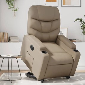 Poltrona Alzapersona Reclinante Elettrica Cappuccino Similpelle /