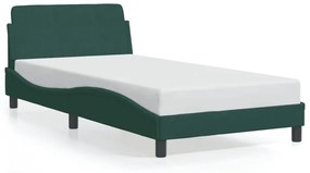 Giroletto Senza Materasso Verde Scuro 100x200 Cm İn Velluto /