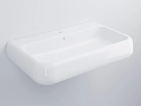 Cielo shui lavabo 80x48 sospeso o da appoggio con troppopieno in ceramica bianco lucido