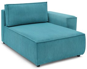 Modulo divano in velluto a coste blu, angolo destro Nihad modular - Bobochic Paris