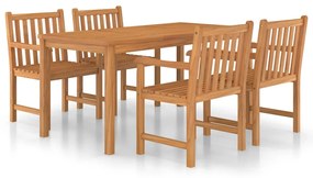 Set da pranzo per esterni 5 pz in legno massello di teak