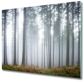 Tagliere in vetro Nebbia nella foresta 60x52 cm