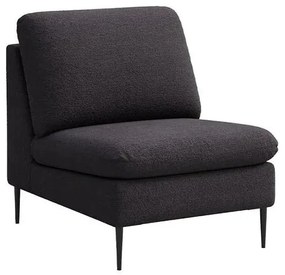 Poltrona nera in tessuto bouclé Moilo - MESONICA