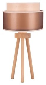 Duolla - Lampada da tavolo WOOD BOHO 1xE27/15W/230V diametro 25 cm rame/marrone/beige