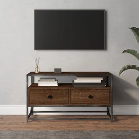 Mobile Porta Tv Rovere Marrone 80x35x45 Cm İn Legno Multistrato /