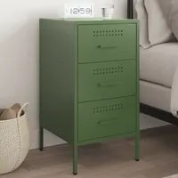 Comodino Verde Oliva 36x39x68 cm in Acciaio Laminato a Freddo 843086