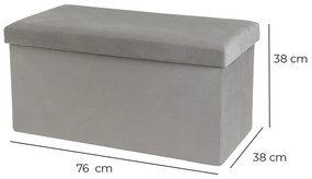 Poggiapiedi in velluto grigio chiaro Estela - Casa Selección