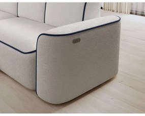 Divano angolare blu/color crema (con penisola a sinistra/con chaise lounge) e rivestimento in bouclé Ume – ELTAP