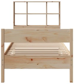 Letto libreria senza materasso 90x190 cm legno massello pino