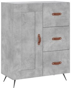 Credenza Grigio Cemento 69,5x34x180 cm in Legno Multistrato