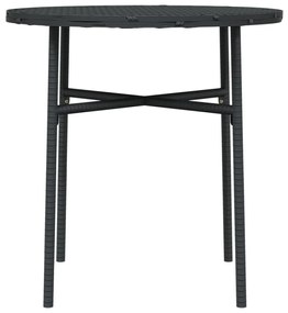 Tavolino da tè nero 45 cm in polyrattan