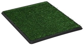 Tappetino igienico cani con erba sintetica verde 64x51x3 cm wc